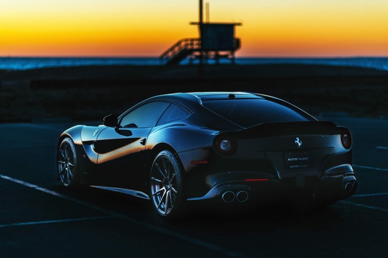 luxury, orange color, mode of transportation, land vehicle, car, stationary, travel, 720P, land, transportation, cast, sunset, nature, focus on foreground
