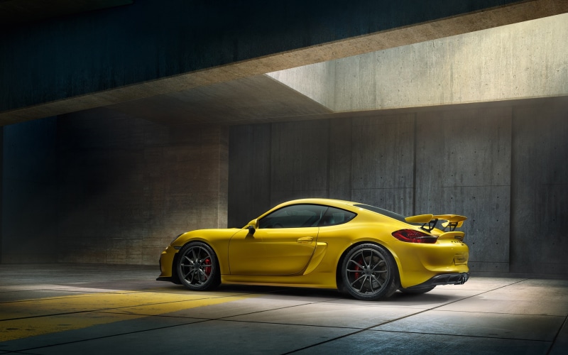 side view, view, gt, porsche, side, yellow, porsche cayman gt4, cayman, car, sports, yellow cars, 2K, cars
