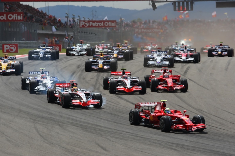 Grand Prix, formula, 720P, competition, architecture, Istanbul Park, racing, sports race, assorted, motor vehicle, driving, city, sports, Formula 1, on the move