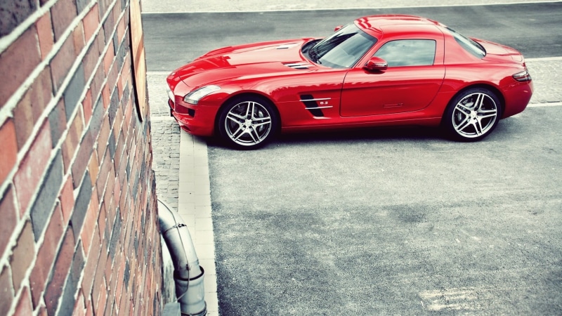 1080P, red cars, toy car, retro styled, mode of transportation, vintage car, wall, transportation, coupe, city, red, sports car, no people, racecar, day