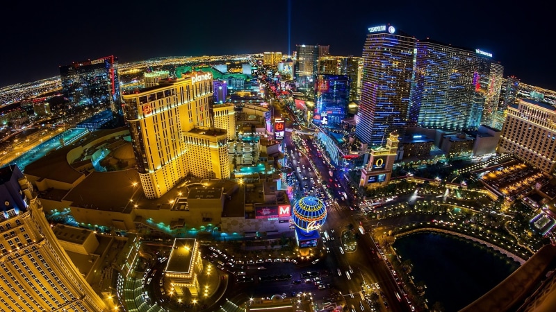aerial photography, las vegas, tower block, tower, skyline, architecture, metropolitan area, sky, tall - high, no people, modern, outdoors, building exterior