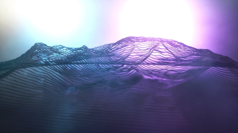 digital, line art, digital art, render in shapes, landscape, Retro style, gradient, purple background, light bulb, CGI, abstract, Retrowave, 1080P, lines