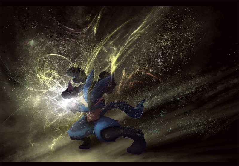 aquatic sport, water, digital, art, abstract, exploding, animal, adult, night, real people, outdoors, auto post production filter, Pokémon, close-up, illustration