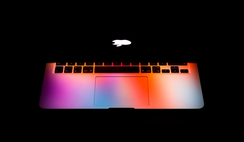 computer keyboard, orange color, studio shot, indoors, 13, close-up, no people, wireless technology, night, copy space, colour, lighting, black background