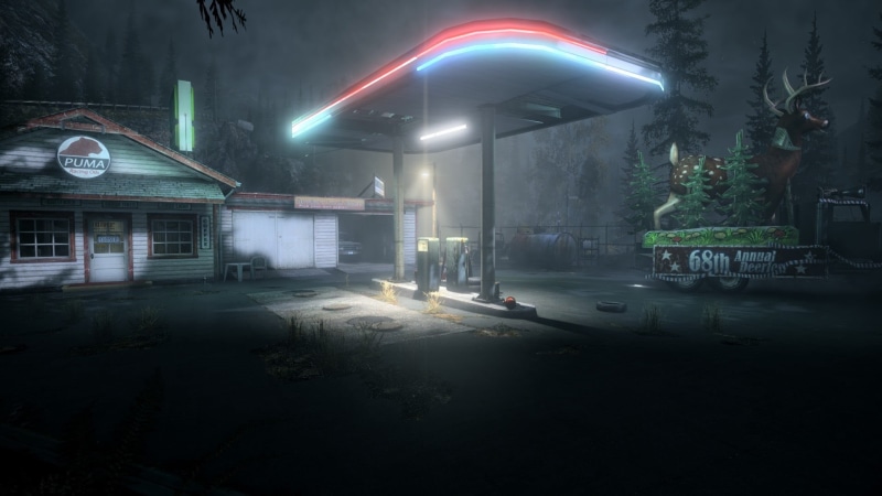 communication, station, building exterior, night, city, transportation, road, illuminated, Alan Wake, long exposure, built structure, street light, gray