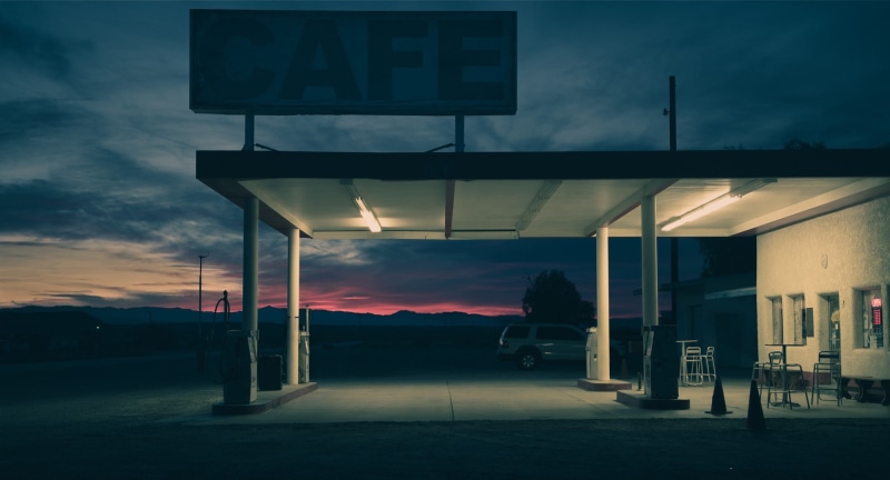 car, gas stations, night, 1080P, lights, colorful