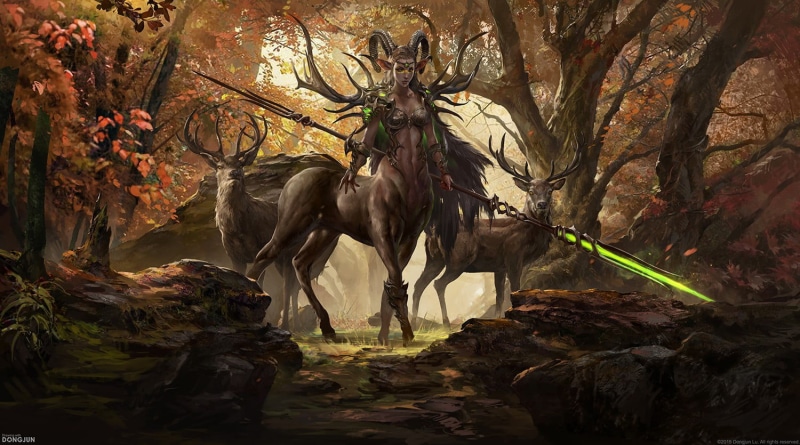 land, growth, animal themes, domestic animals, plant, domestic, livestock, no people, Centaur, outdoors, 720P, fantasy art, group of animals, herbivorous