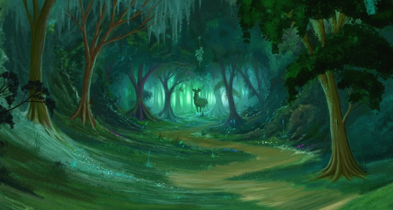 buck, fantasy, forest, 1080P, realize, deer, animals