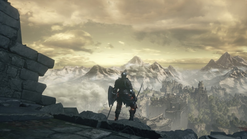 sky, outdoors, activity, nature, souls, scenics - nature, mountain range, men, leisure activity, 1080P, real people, hiking, travel, Dark Souls III