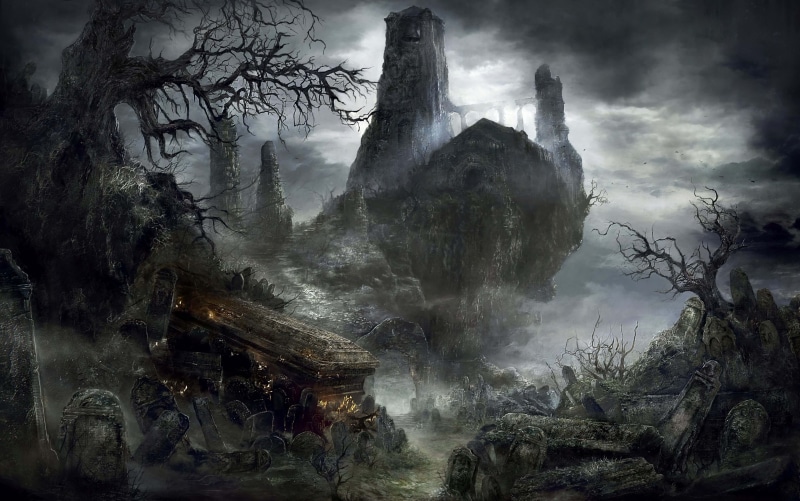 fire, 4K, sword, fighting, midevil, video games, dark, Dark Souls, knight, castle, Dark Souls III, Gothic, landscape