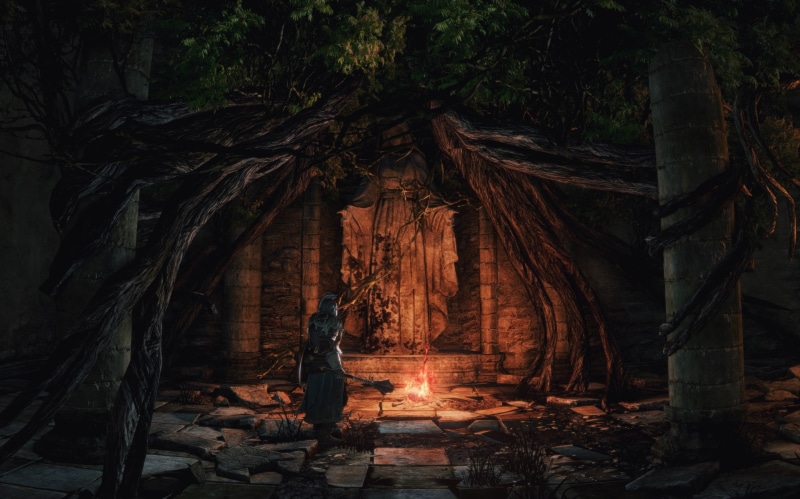growth, Dark Souls II, travel, mroczne, no people, nature, day, 2K, building, tree trunk, trunk, land, dusze, remote, outdoors, tree, forest, tranquility