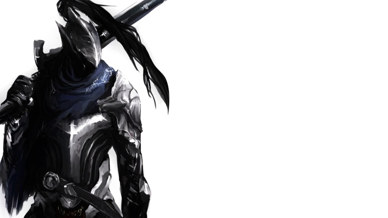 Dark Souls, fantasy art, simple background, knight, Artorias the Abysswalker, 1080P