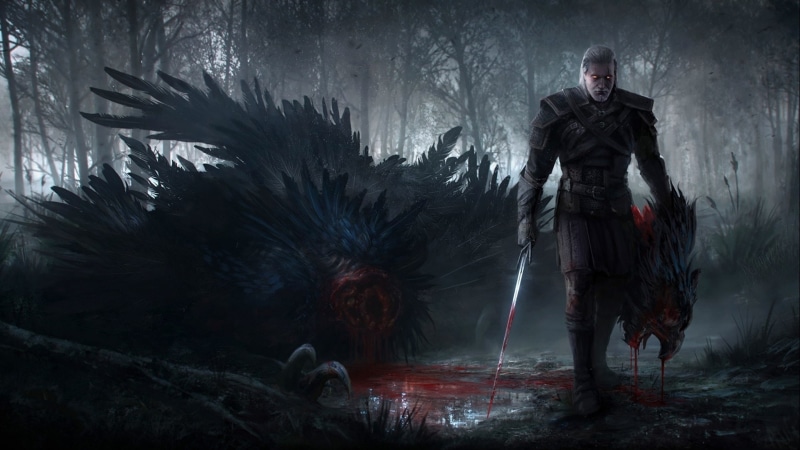 warrior, Hunt, three, action, 2880x1620 px, Witcher, 3, Dark, rpg, fantasy, wild, 2K, Fighting
