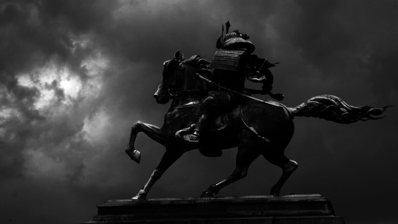 no people, low angle view, horse, history, livestock, male likeness, representation, the past, art and craft, animal wildlife, domestic, cloud - sky, domestic animals