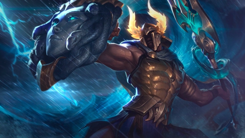 1080P, League of Legends, video games, Pantheon (League of Legends), Riot Games, warrior, skin