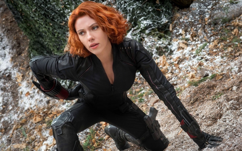 adult, black color, Avengers: Age of Ultron, portrait, outdoors, dyed red hair, 1080P, hair, one person, Black Widow, hairstyle, beauty, Scarlett Johansson
