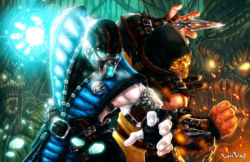 Sub-Zero, Scorpion (character), sub, Mortal Kombat, kombat, scorpion, 480P, zero, mortal