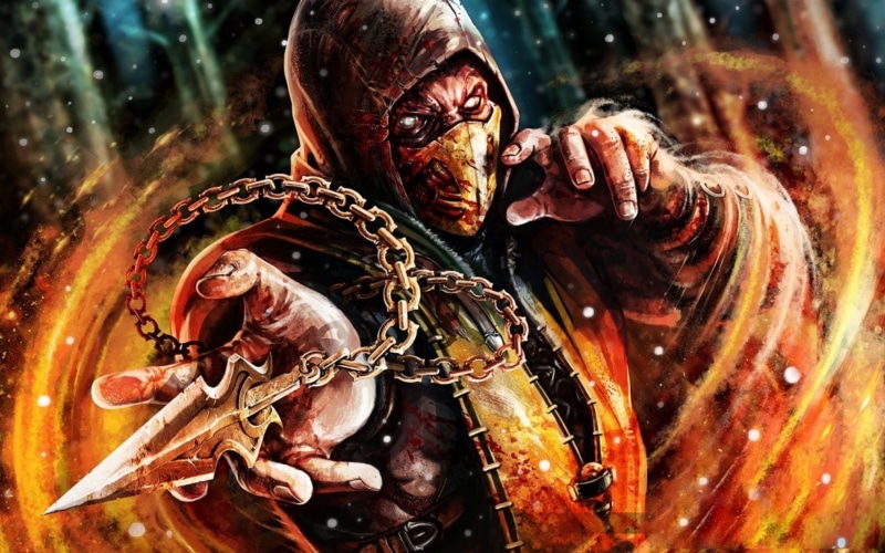 x, illustration, motal, 2K, Mortal Kombat X, mortal, kombat, scorpion