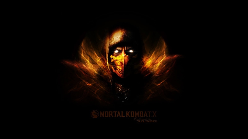 text, fear, scorpio, mystery, copy space, celebration, dark, Mortal Kombat, studio shot, spooky, Scorpion (character), mortal, looking at camera