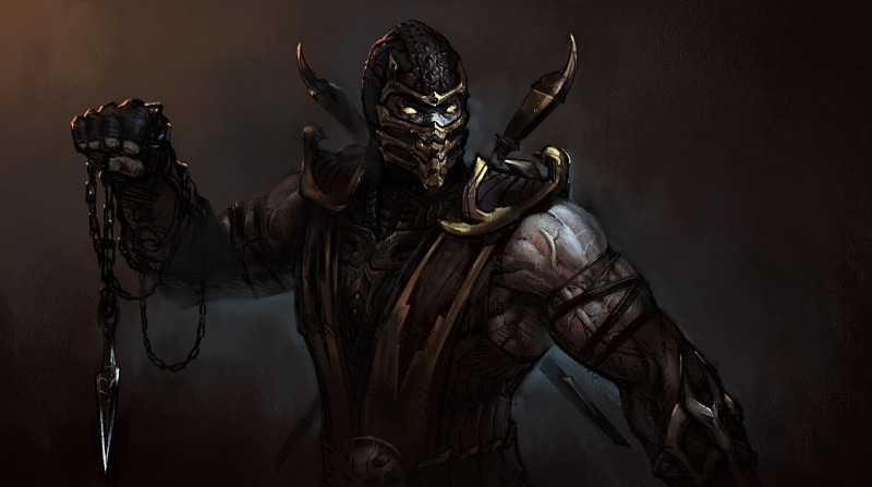 religion, body paint, indoors, male likeness, old, weapon, sculpture, statue, representation, komplete edition, mortal kombat, 1080P, creativity, art and craft