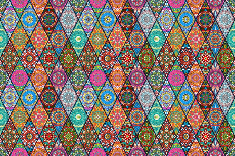 architecture, flowers, day, backgrounds, indoors, textile, design, pattern, choice, side by side, no people, mandala, variation, patterns, close-up, floral pattern