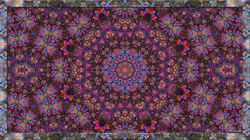 no people, ceiling, indoors, pattern, full frame, purple, fractal, pink color, decoration, multi colored, art and craft, built structure, close-up, trippy