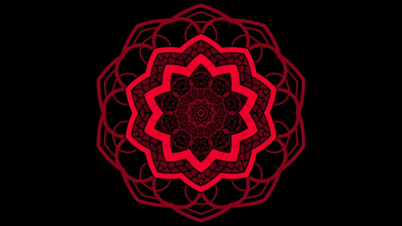 Red, Abstract, Pattern, 5K, Mandala