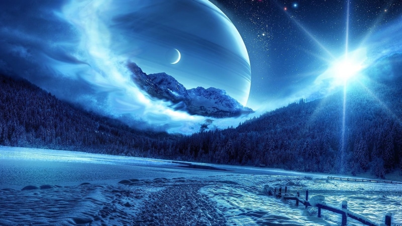 1080P, fantasy art, landscape, space, imagination, winter, planet