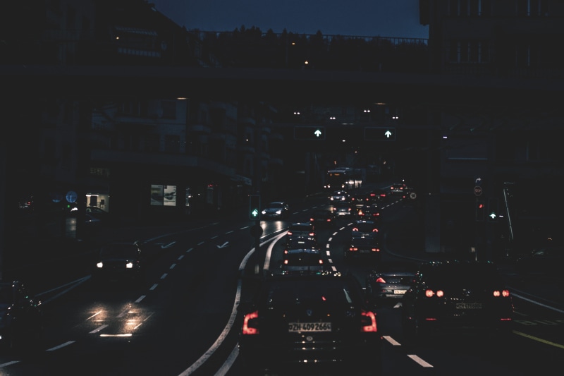 no people, speed, driving, building exterior, vehicles, drive, on the move, 5K, trees, evening, built structure, land vehicle, buildings, city, motor vehicle