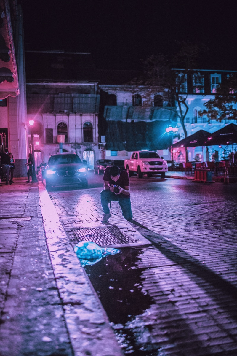 night, vehicles, taking, full length, ground, built structure, walking, camera, street, outdoors, real people, city life, 5K, evening, car, land vehicle