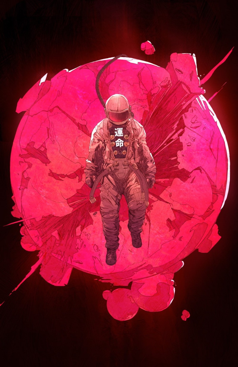 destruction, 720P, astronaut, drawing, planet, Chun Lo