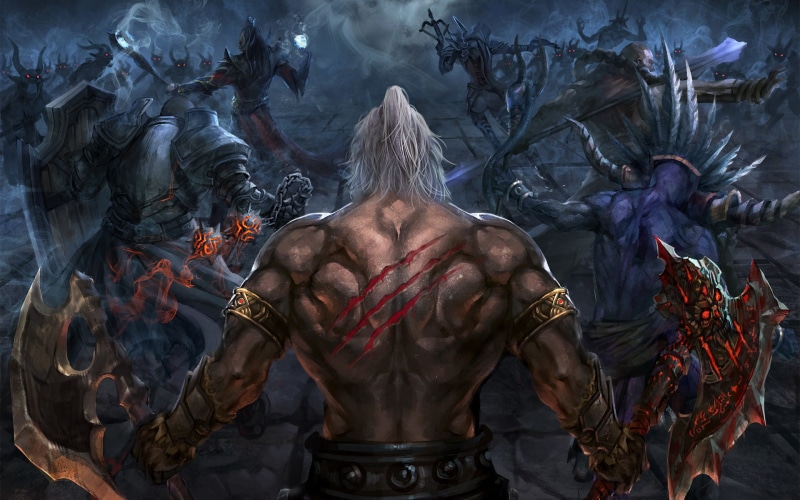 reaper, monsters, Reaper of Souls, man, 1080P, iii, two, axe, Diablo 3, diablo, souls