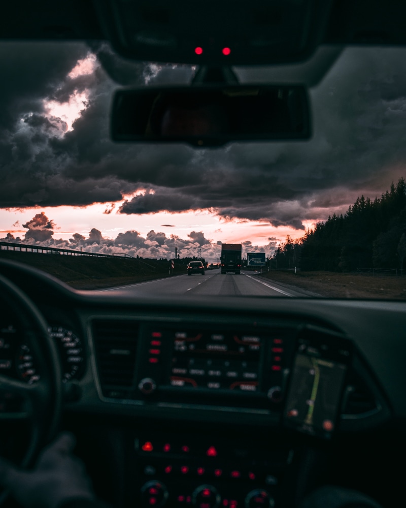 cloudscape, driving, no People, hell, highway, dramatic, speed, cloud - Sky, land Vehicle, dashboard, car, night, roadtrip, mode of Transport, mirror, radio