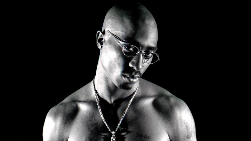 2pac, headshot, black background, Tupac, masculinity, young adult, Rapper, adult, front view, indoors, portrait, cut out, young men, males, copy space