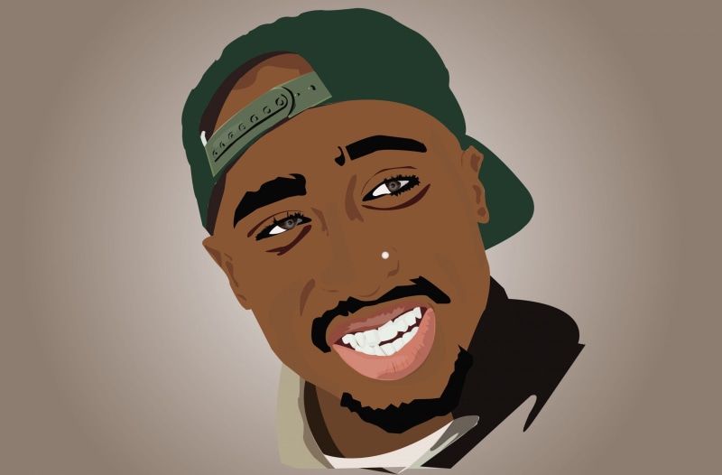 cut out, representation, 2K, wall - building feature, looking, young adult, human face, human body part, lifestyles, close-up, Portrait, emotion, 2pac