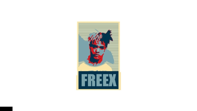 female likeness, human representation, no people, logo, sign, musician, communication, male likeness, copy space, XXXTENTACION, representation, indoors