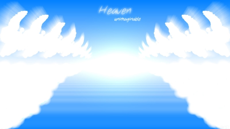 glowing, heaven, light - natural phenomenon, digital composite, nature, blue, angel, the way forward, outdoors, day, white color, Heaven and Hell, 1080P