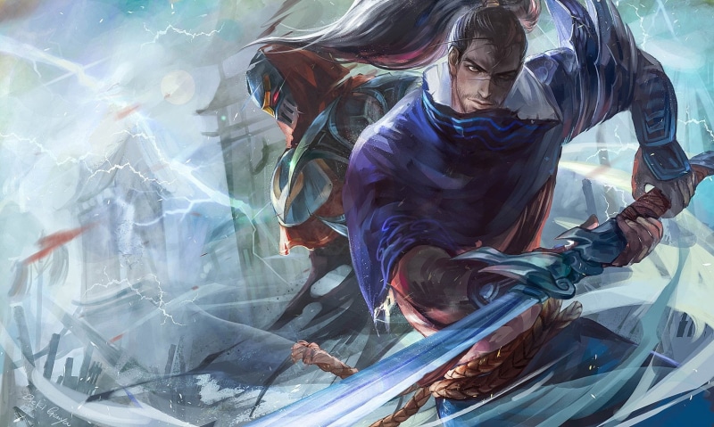 male, 720P, Zed (League Of Legends), Video Game, Yasuo (League Of Legends), holding, League Of Legends, sword