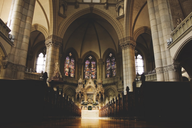 ornament, architecture, gothic, arch, interior, inside, places of interest, catholic, historically, building, cross, blanket, built structure, ceiling