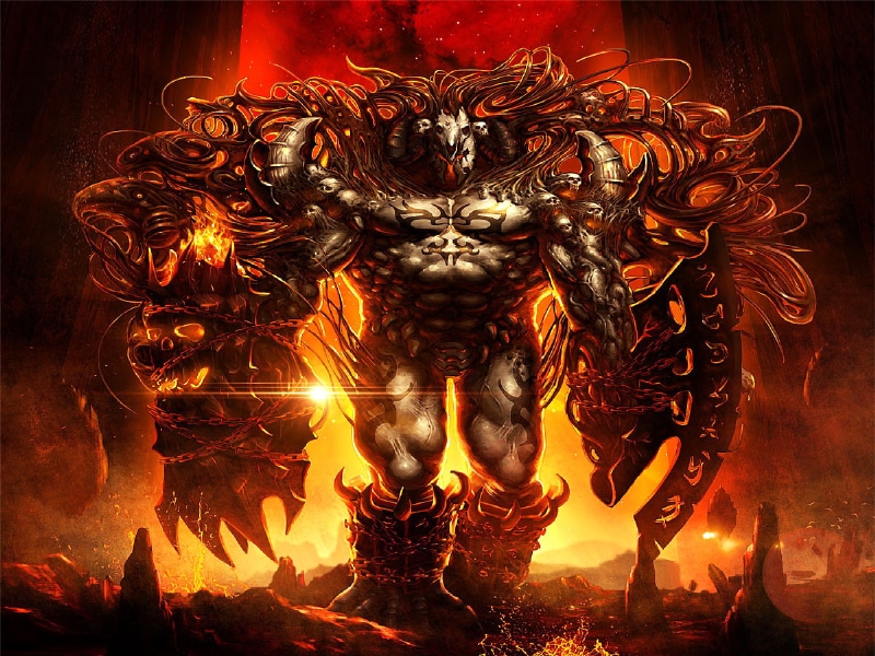 monster, fire, Hell, 720P, human representation, art and craft, close-up, fantasy, nature, creativity, digital composite, representation, pattern, Evil