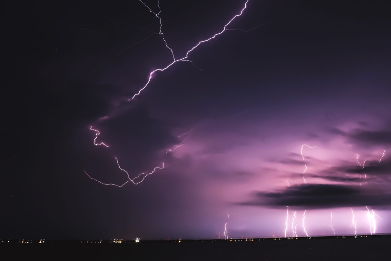 night, weather, cloud - Sky, dramatic Sky, extreme weather, beauty in nature, lightning, strikes, purple, electricity, power in nature, nature, Lightning strikes