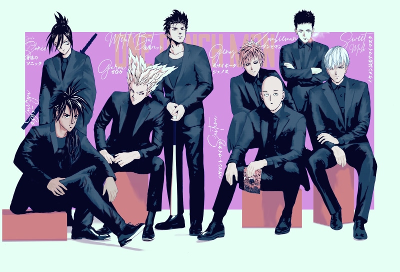 5K, Sweet Mask (One-Punch Man), Sonic (One-Punch Man), Saitama (One-Punch Man), Zombieman (One-Punch Man), Suiryu (OnePunch-Man), Anime, One-Punch Man