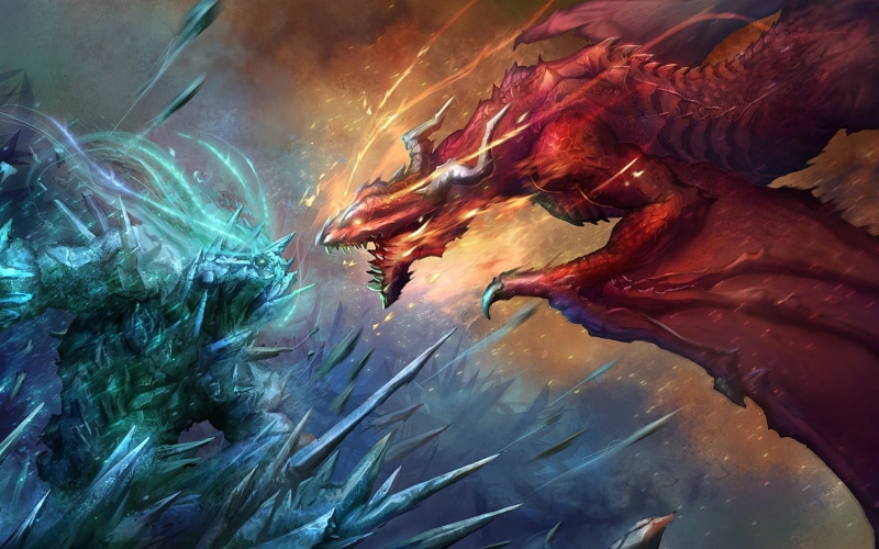 large group of animals, fire, science, fighting, group of animals, 720P, blue, art, sea, backgrounds, fantasy, no people, animal wildlife, animal themes