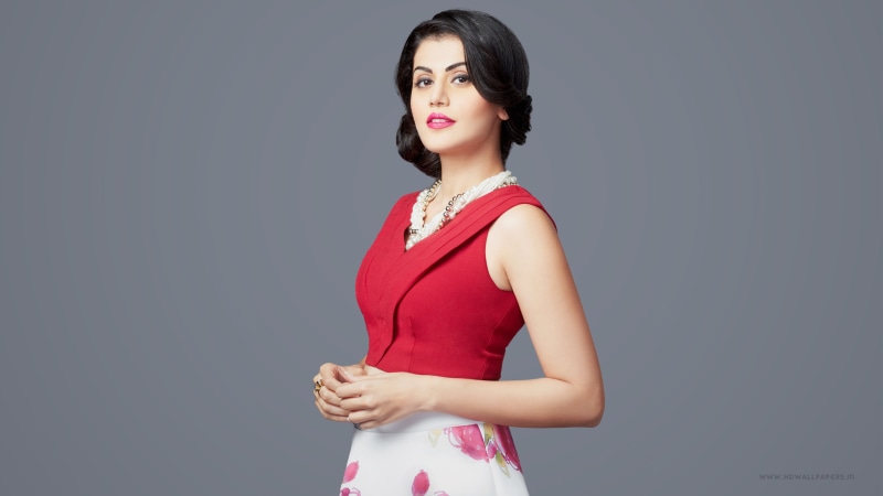 standing, smiling, red, clothing, young adult, studio shot, adult, fashion, new, indoors, lipstick, hairstyle, young women, one person, portrait, Taapsee
