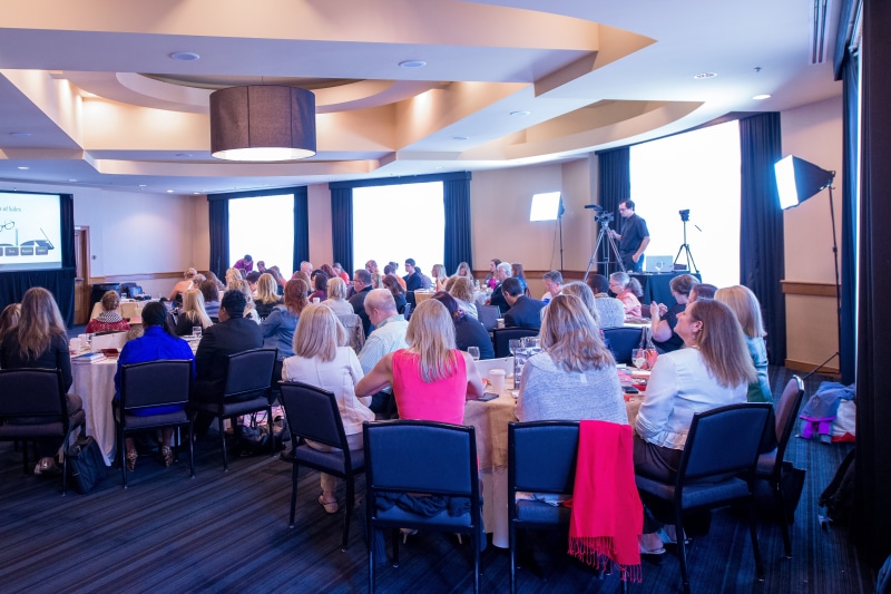 conference, lecture, group of people, females, seminar, meeting, women, talking, spectator, men, technology, event, activity, business meeting, audience