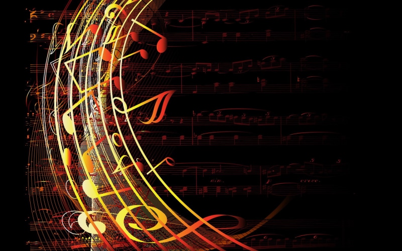 music, notes, 1080P, swirl
