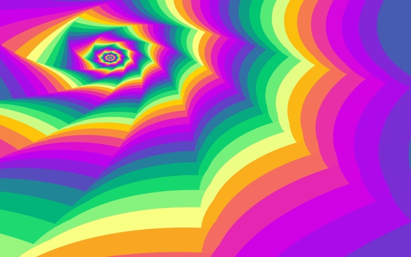 swirl, psychedelic, 3d and abstract, orange, green, 1080P, yellow, abstract, purple, pink, colors, blue