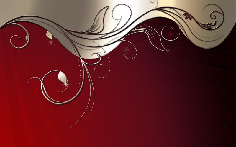 gray, buds, white, 3d and abstract, flower, lines, floral, swirl, abstract, surface, 1080P, vines, black, red