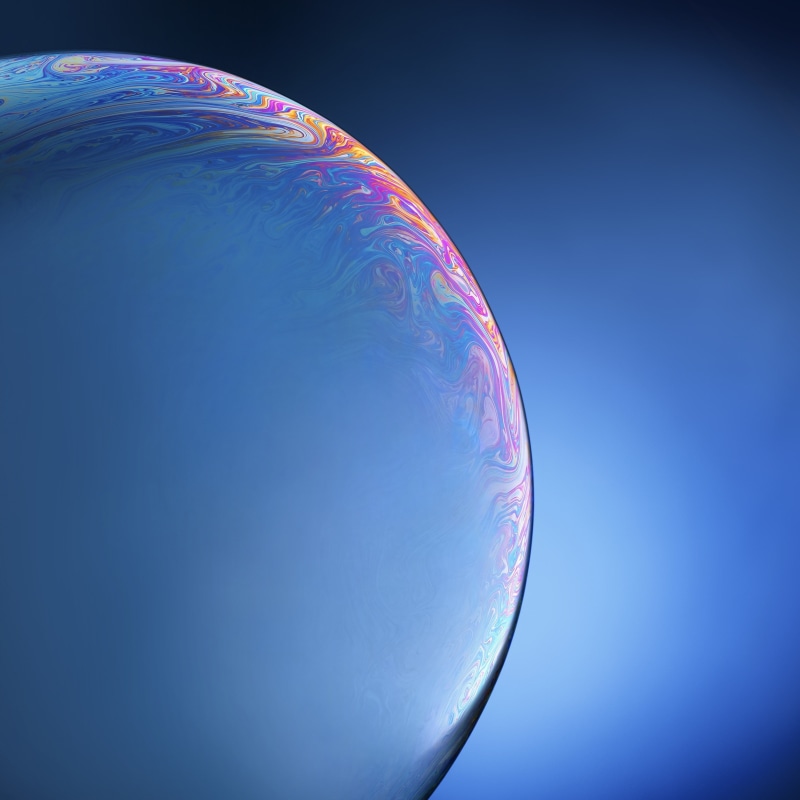 iPhone XR, Earth, Blue, 1080P, iOS 12, Bubble, Planet, Stock, HD