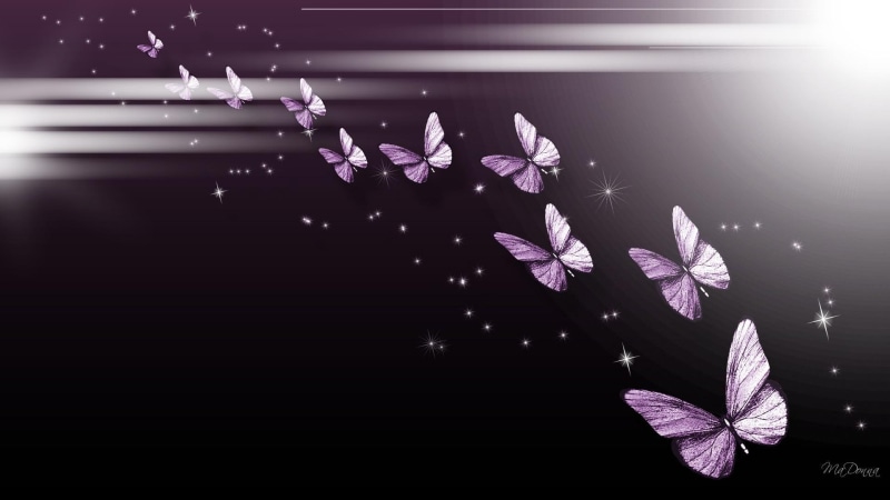 butterfly, purple, butterflies, lights, sparkles, parade, 1080P, glow, firefox persona, animals, stars